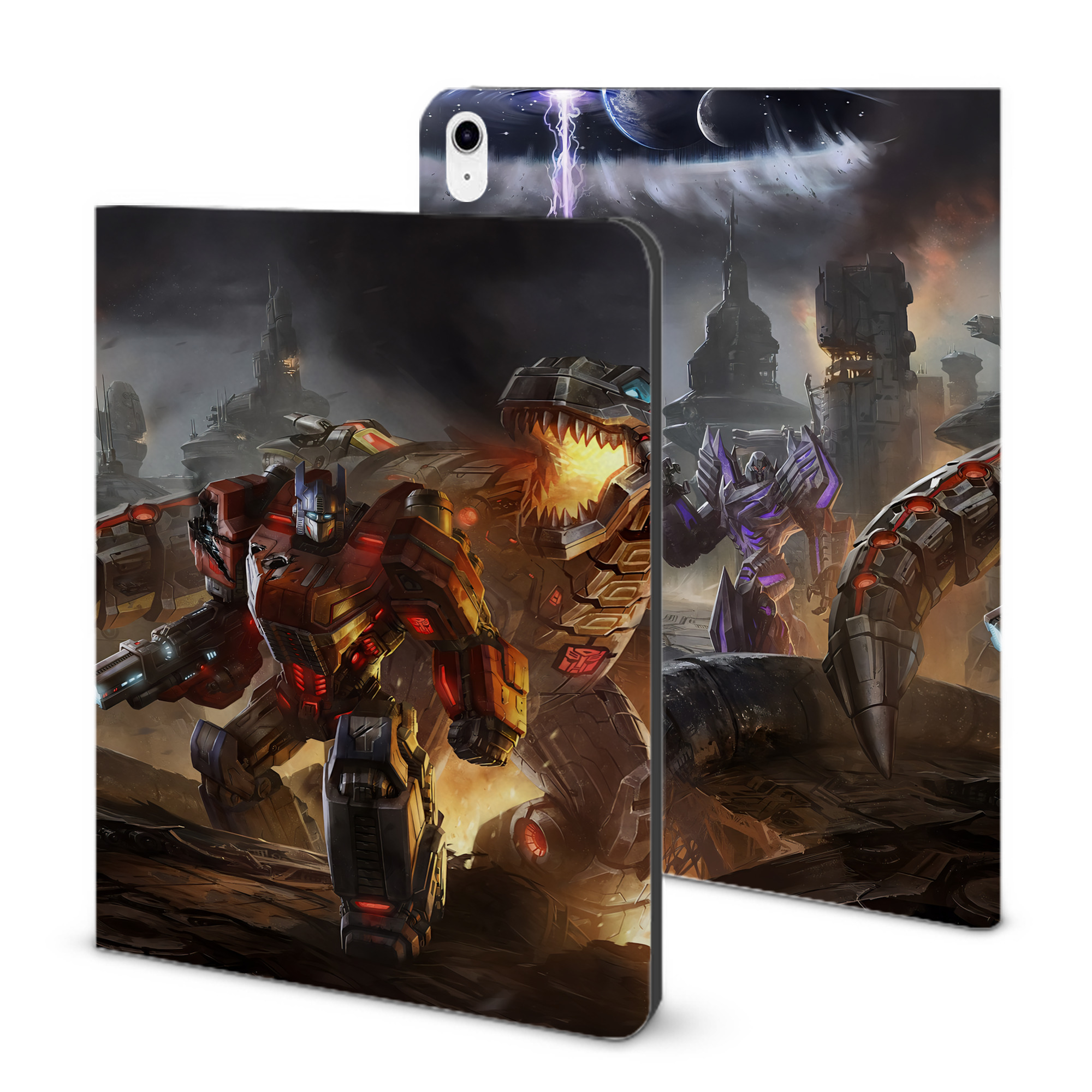 （画像用） Transformers トランスフォーマー IPad ケース ブック型 PUレザー TPU 耐衝撃 軽量 薄型 ペン収納なし 全面保護 IPad 各モデル対応